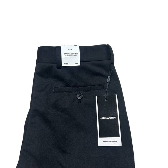 Jack & Jones Pants Mens 30 X 34 Black Slim Fit Stretch Flat Front Casual Work - Picture 5 of 9